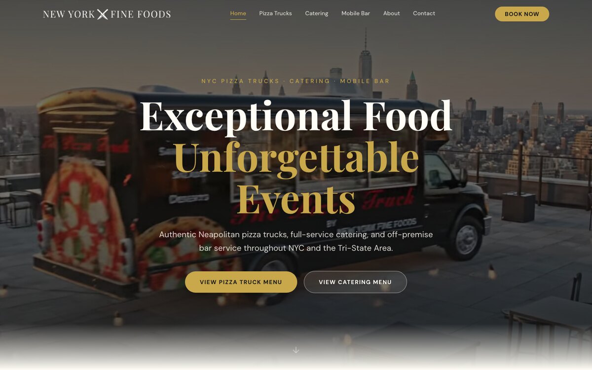 New York Fine Foods — catering and events website
