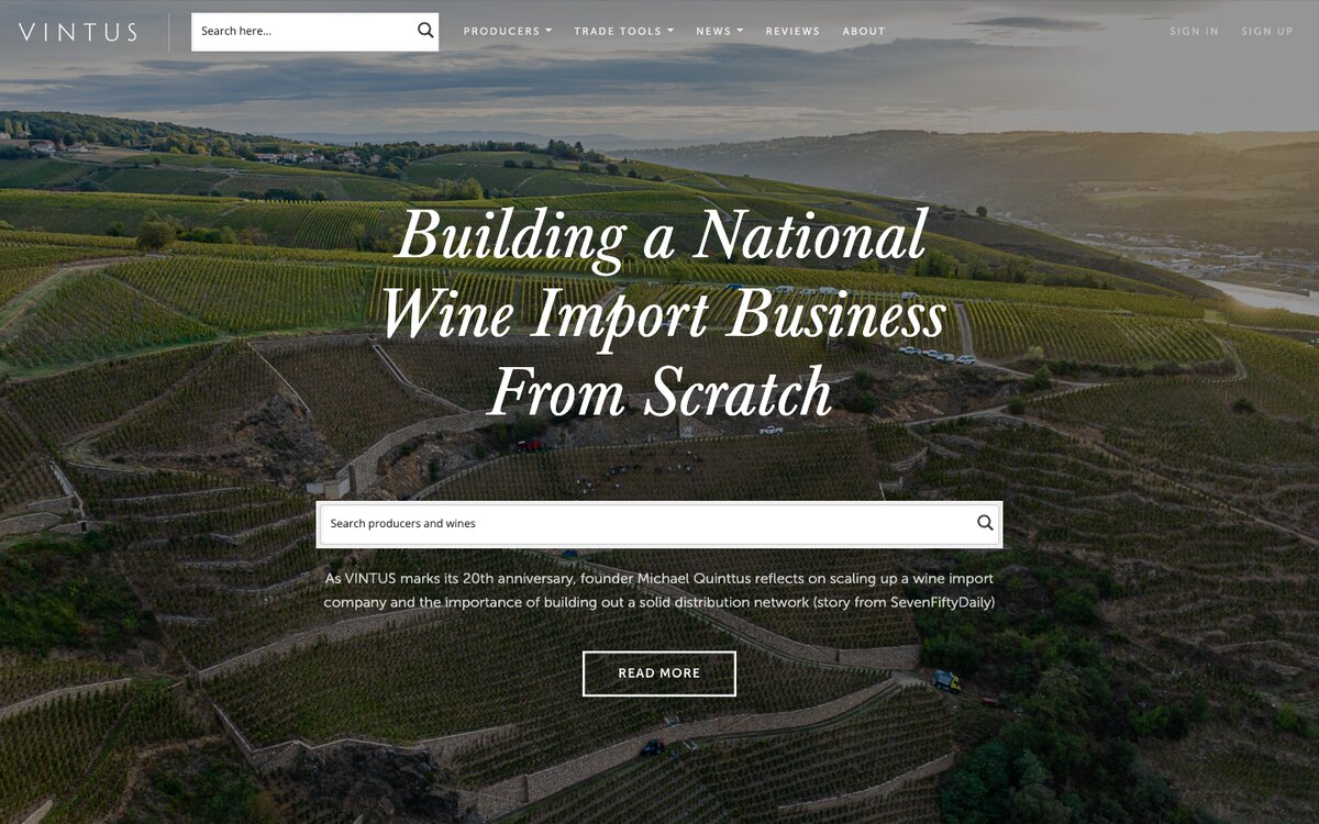 Vintus — wine-import e-commerce platform